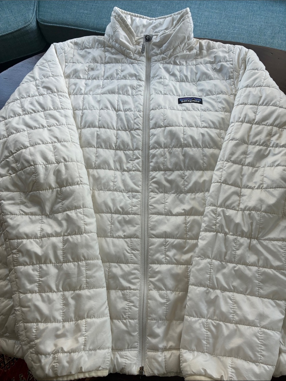 Patagonia Cream Quilted Lightweight Puffer Jacket